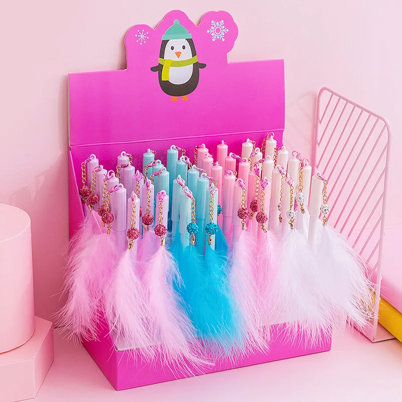 36 pcs/lot Kawaii Feather Pendant Gel Pen Cute 0.5mm black ink Signature Pens Office School Writing Supplies gift
36 pcs/lot Kawaii Feather Pendant Gel Pen Cute 0.5mm black ink Signature Pens Office School Writing Supplies gift