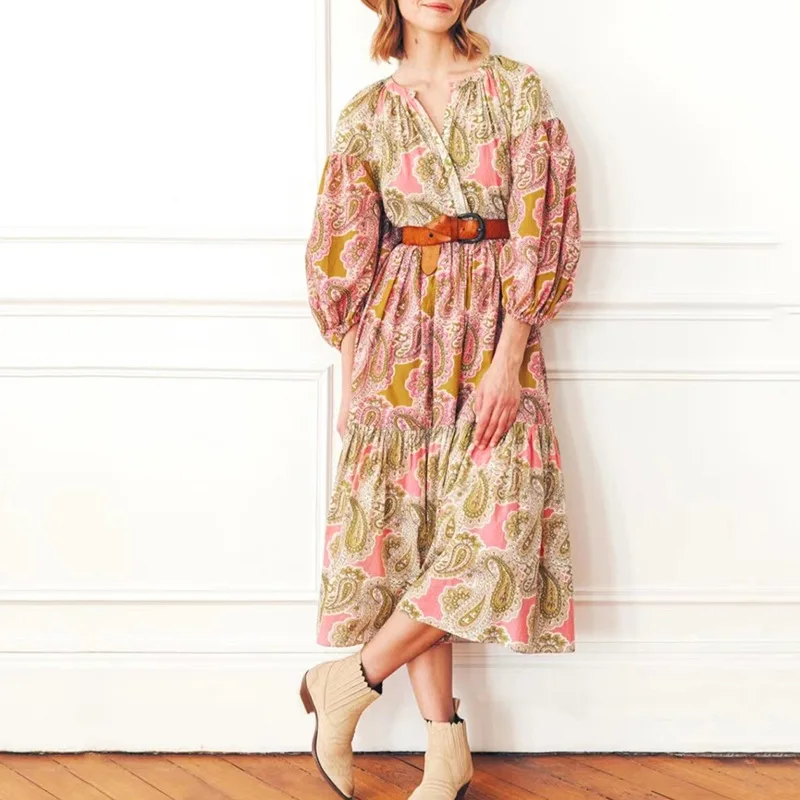 Vintage Print Colorblock Sashes Slim Long Dress Female V Neck Long Sleeve High Waist Midi Dresses For Women 2021 Fashion New
Vintage Print Colorblock Sashes Slim Long Dress Female V Neck Long Sleeve High Waist Midi Dresses For Women 2021 Fashion New