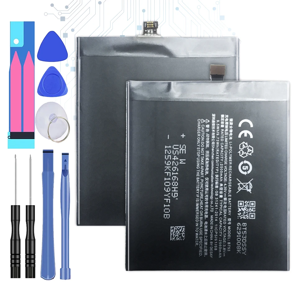 BT53 Замена Батарея для Meizu Pro 6 M570Q M570H M570C акумуляторная батарея BT-53 BT 53 2560 мАч + номер