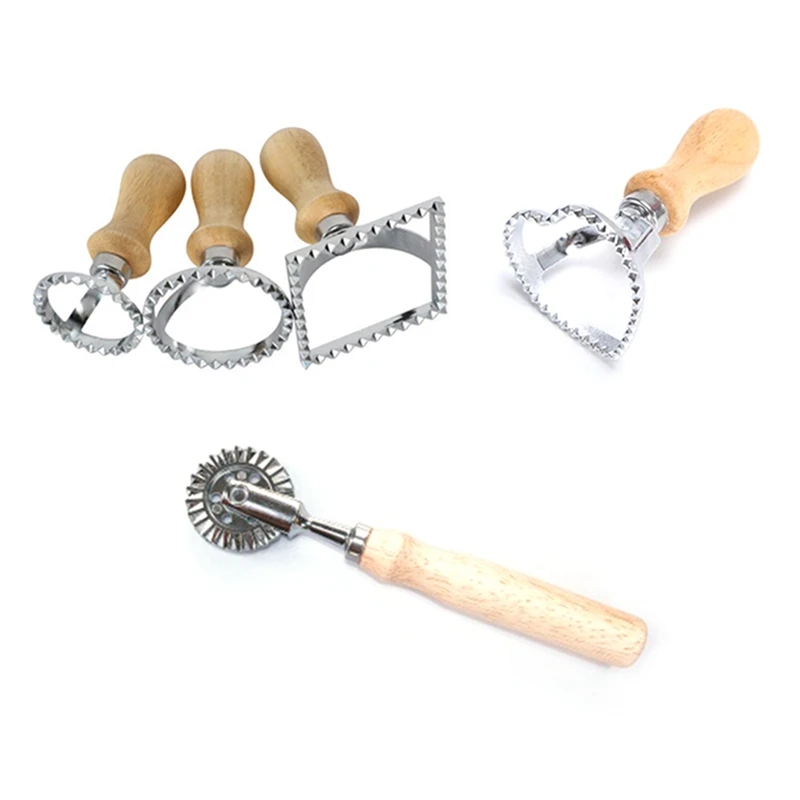 5-Piece Set Set-Leading Dough Cutter And Press Stamps With Wooden Handle-For Ravioli, Pasta, Dumplings Lasagna
5-Piece Set Set-Leading Dough Cutter And Press Stamps With Wooden Handle-For Ravioli, Pasta, Dumplings Lasagna