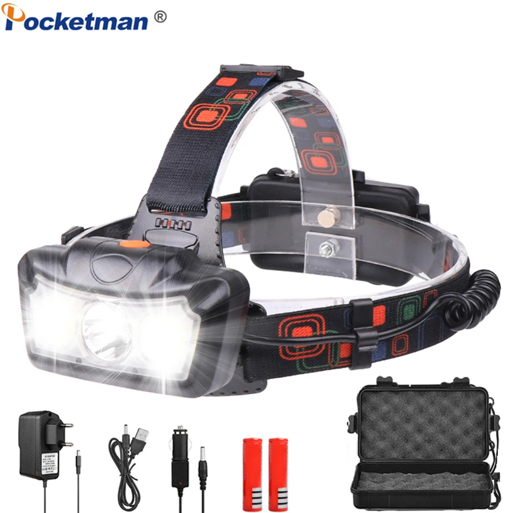 T6+COB LED Headlight Waterproof Headlamp Head Torch Rechargeable with 4 Modes Head Lamp Flashlight Lanterna Head Light
T6+COB LED Headlight Waterproof Headlamp Head Torch Rechargeable with 4 Modes Head Lamp Flashlight Lanterna Head Light
