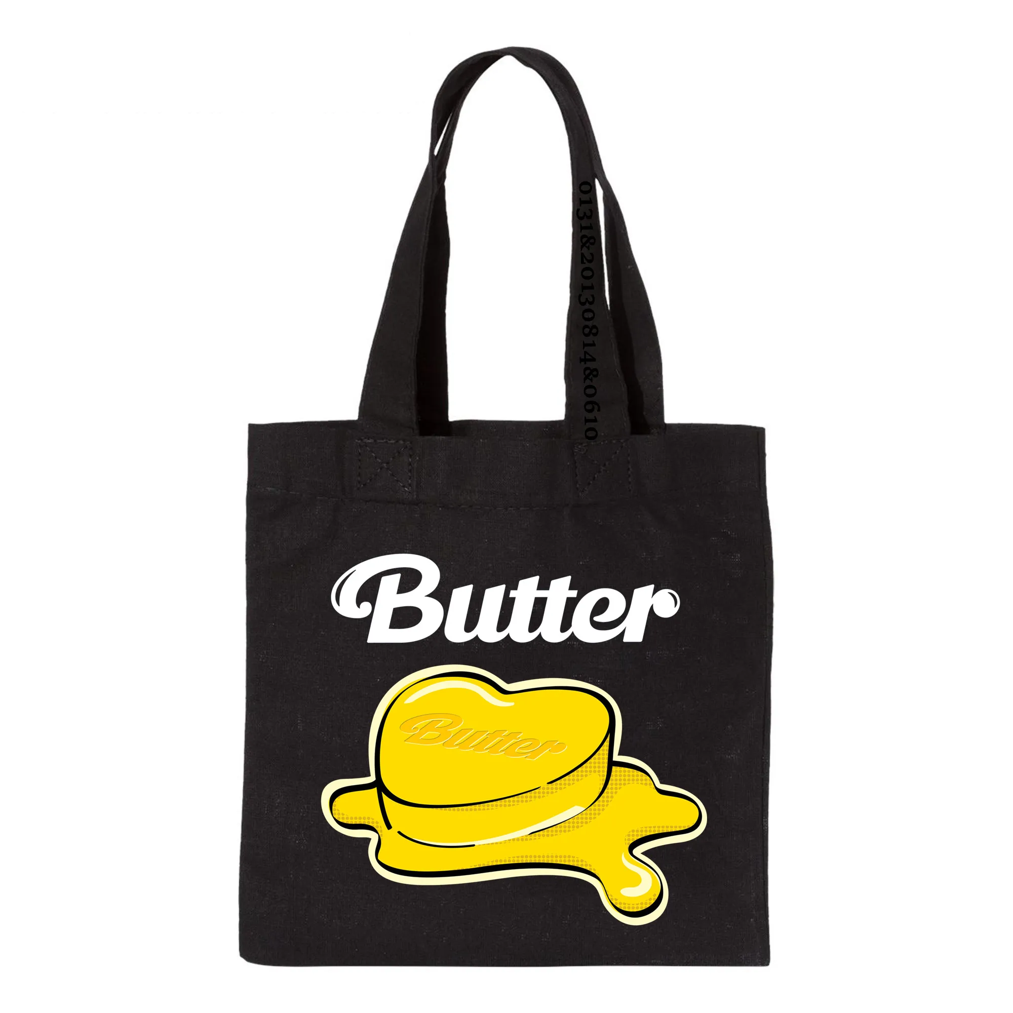 BUTTER pop song printed canvas handbag new cute fun large-capacity shopping bag fashion female bag college style shoulder bag
BUTTER pop song printed canvas handbag new cute fun large-capacity shopping bag fashion female bag college style shoulder bag
