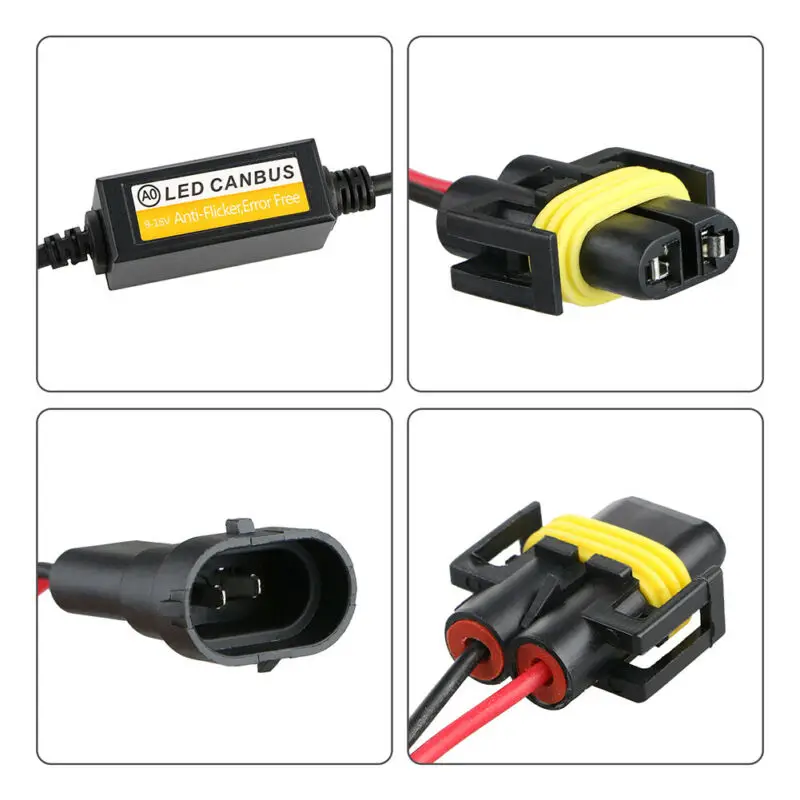 2pcs H11 LED Headlight Canbus Anti Flicker Error Free Resistor Canceller Decoder H11 Canbus Wiring Decoder Adapter
2pcs H11 LED Headlight Canbus Anti Flicker Error Free Resistor Canceller Decoder H11 Canbus Wiring Decoder Adapter