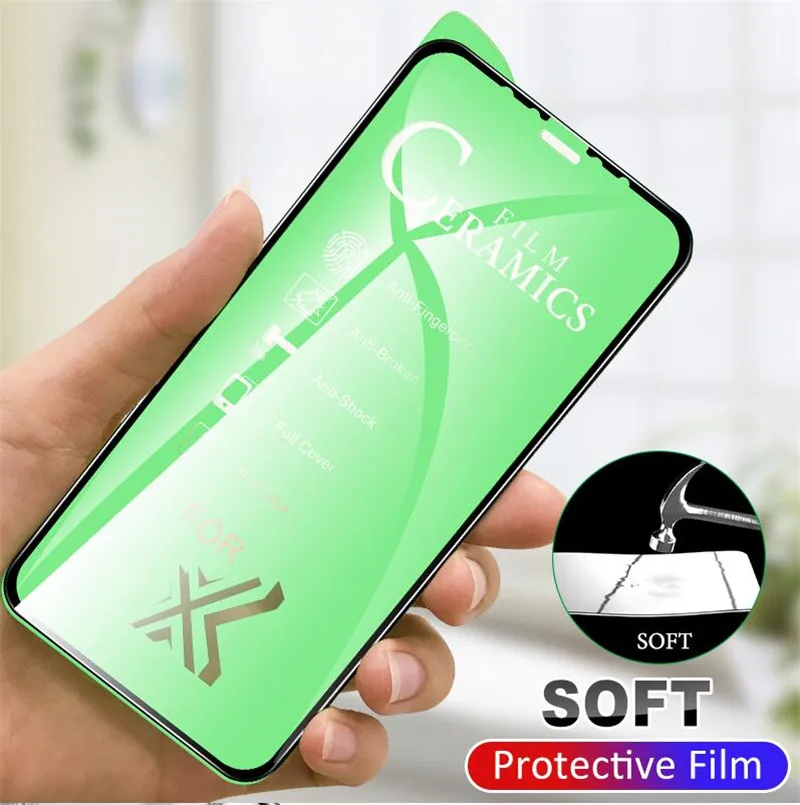 100 шт./лот Взрывозащищенная Мягкая Керамическая пленка для iPhone 7 8 6 Plus матовая 11 X XS