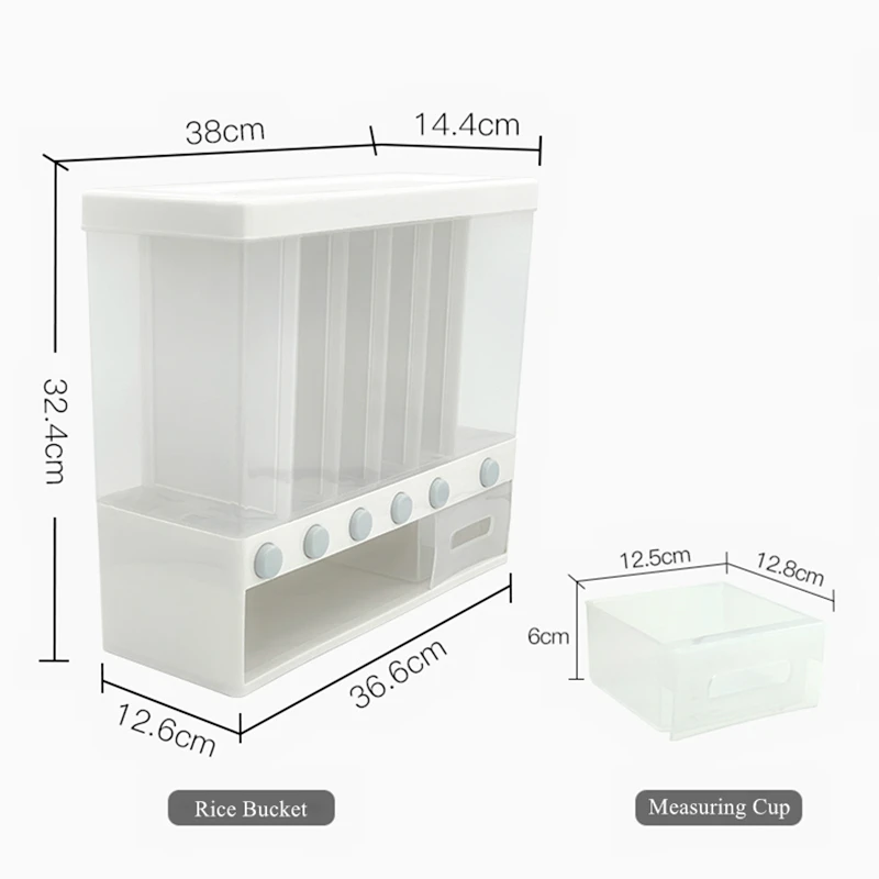 Wall Mounted Grain Storage Box Sealed Bean Kitchen Container Storage Rice Bucket PP Plastic Press Type Grain Organizer Sorter
Wall Mounted Grain Storage Box Sealed Bean Kitchen Container Storage Rice Bucket PP Plastic Press Type Grain Organizer Sorter