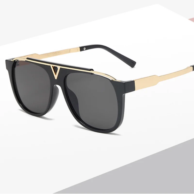 

The Latest Selling Popular Fashion Men Sunglasses Square Metal Combination Frame Top Quality Anti-UV400 Lens