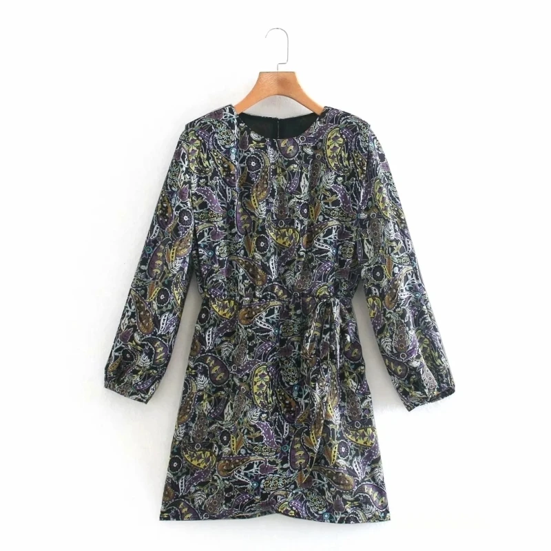 Women Vintage Paisley Printing Bow Decoration Mini Dress Female O Neck Long Sleeve Clothes Casual Lady Loose Vestido D6881
Women Vintage Paisley Printing Bow Decoration Mini Dress Female O Neck Long Sleeve Clothes Casual Lady Loose Vestido D6881