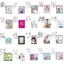 Floral Unicorn Girls Rose Cat Giraffe Wild And Free Clear Transparent Stamp DIY Scrapbook Card Make Crafts Stencil 21