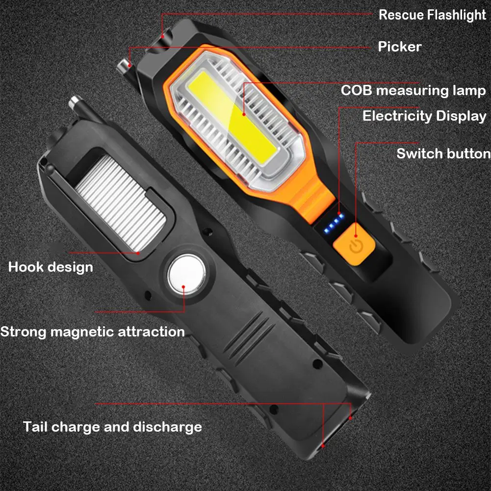 COB LED Worklight Emergency Light USB Rechargeable Working Flexible Magnetic Lamp Flashlight Torch lanterna Portable Lighting
COB LED Worklight Emergency Light USB Rechargeable Working Flexible Magnetic Lamp Flashlight Torch lanterna Portable Lighting