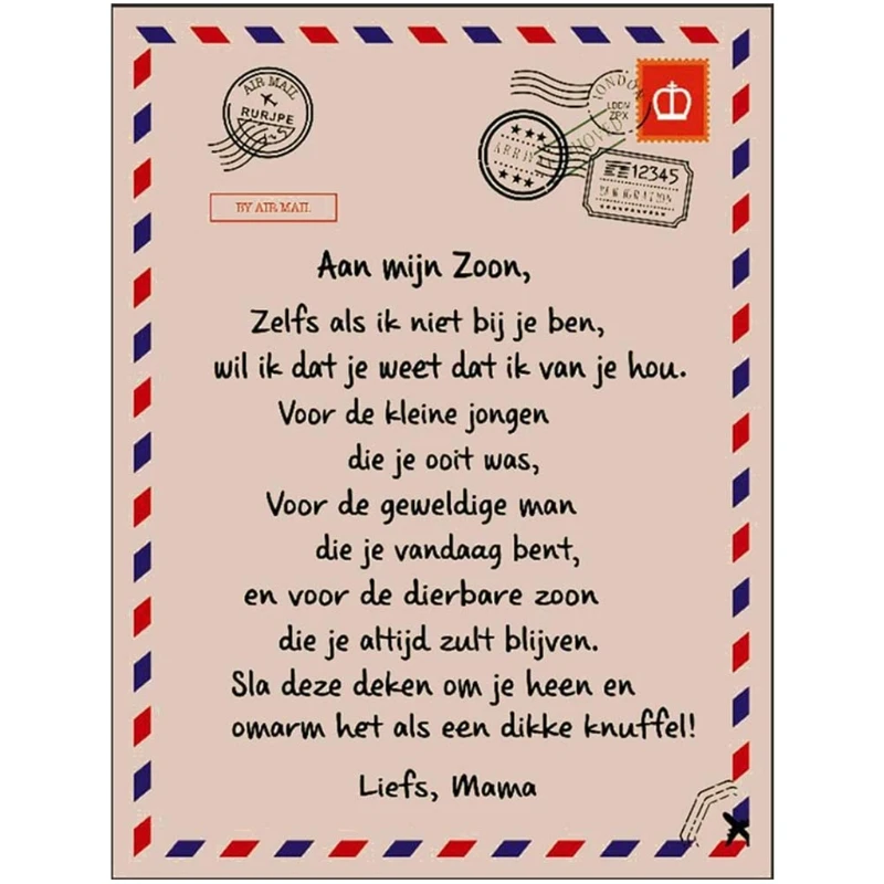 Personalized Flannel Blanket to Daughter Son Dutch Letter Printed Quilts Gift
Personalized Flannel Blanket to Daughter Son Dutch Letter Printed Quilts Gift