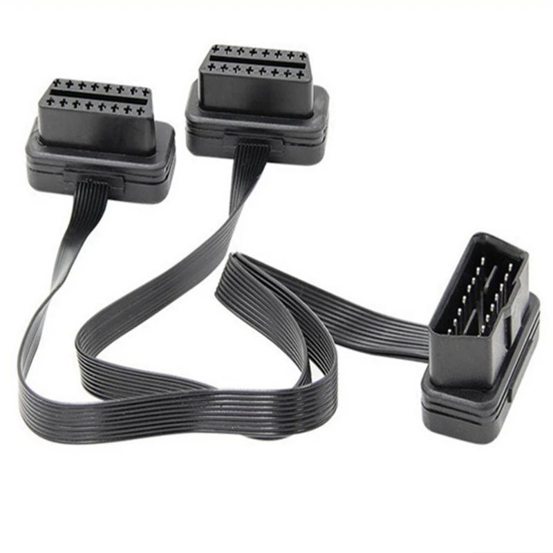 30cm Full 16 Pin OBD2 Male To Double Female Splitter Flat Thin Y Connector Extension Cable Suit For OBD II Port 
30cm Full 16 Pin OBD2 Male To Double Female Splitter Flat Thin Y Connector Extension Cable Suit For OBD II Port