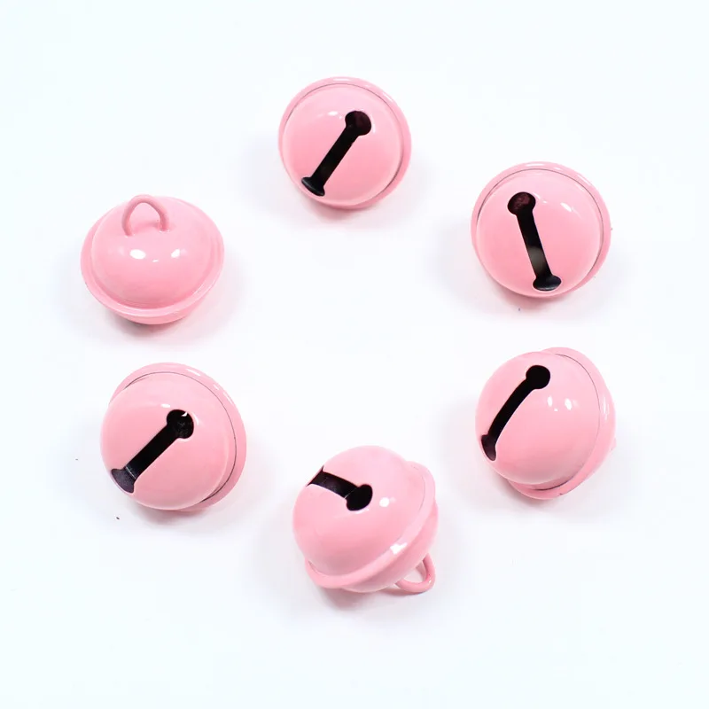 10pcs22mm Карамельный цвет краски выпечки рождественские колокольчики из металла