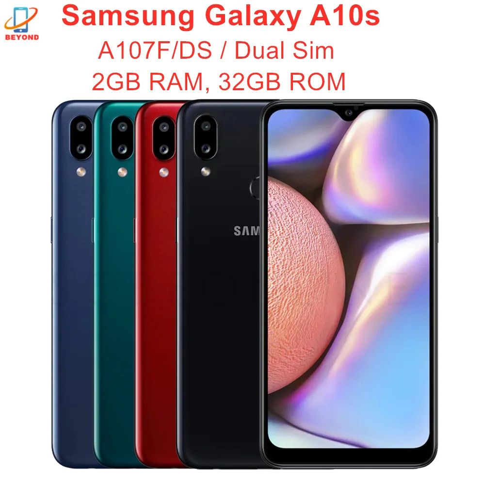 

Samsung Galaxy A10s A107F/DS Dual Sim Global Version RAM 2GB ROM 32GB Mobile Phone Octa Core 6.2" 2 Rear Camera Fingerprint