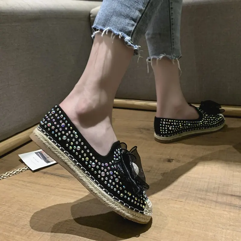 2021 New Spring Women Woven Fisherman Shoes Rhinestone Bow Low Heeled Single Shoes Female Wild Fashion Casual Lazy Shoes Shoes
2021 New Spring Women Woven Fisherman Shoes Rhinestone Bow Low Heeled Single Shoes Female Wild Fashion Casual Lazy Shoes Shoes