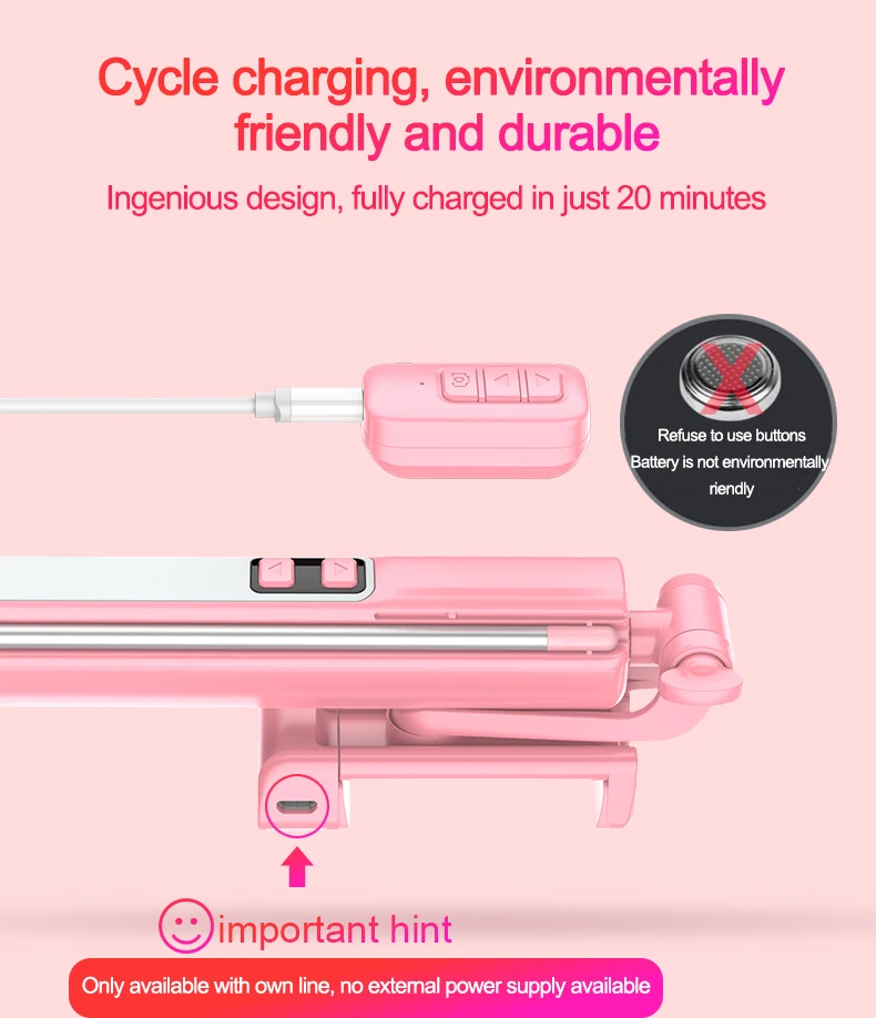 CYKE Bluetooth selfie-stick mobile phone holder removable remote control with two fill lights Flexible Mobile Selfie Stick
CYKE Bluetooth selfie-stick mobile phone holder removable remote control with two fill lights Flexible Mobile Selfie Stick