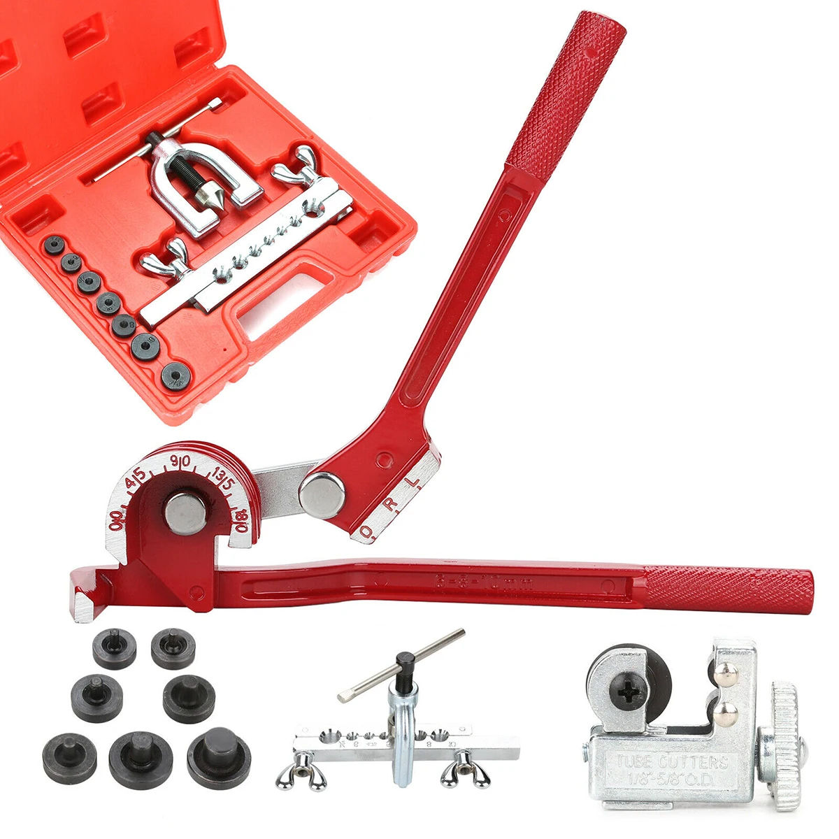 11pcs/lot Pipe Flaring Kit Brake Fuel Pipe Repair Flare Tool with Mini Bender Tube Cutter
11pcs/lot Pipe Flaring Kit Brake Fuel Pipe Repair Flare Tool with Mini Bender Tube Cutter