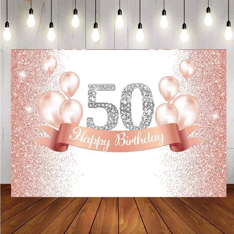Rose Gold 50th Photo Backdrop Pink Balloon Lady Happy Birthday Party Photography Background Banner Decorations Supplies
Rose Gold 50th Photo Backdrop Pink Balloon Lady Happy Birthday Party Photography Background Banner Decorations Supplies