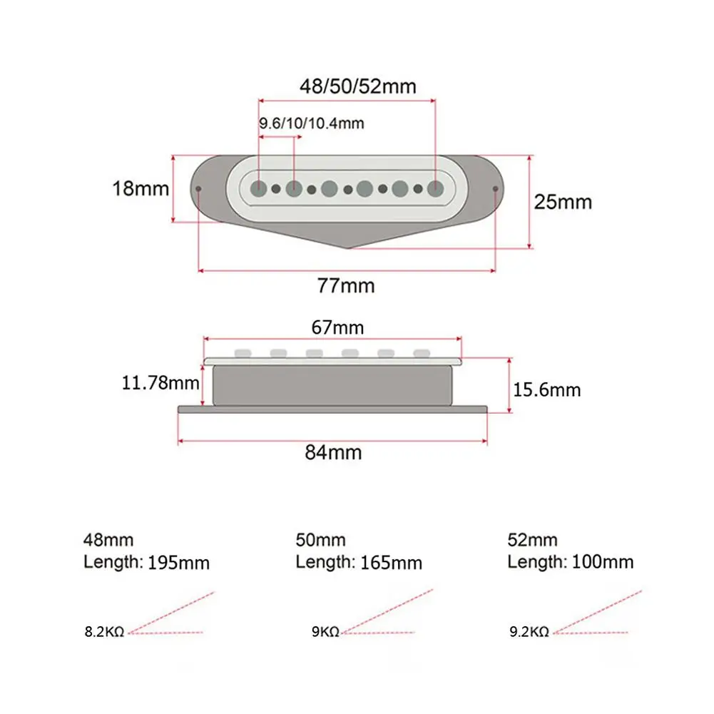 3Pcs 48/50/52mm 6 Strings Professional Single Coil Pickups Guitar Accessories Professional Single Coil Pickups Guitar Accessorie
3Pcs 48/50/52mm 6 Strings Professional Single Coil Pickups Guitar Accessories Professional Single Coil Pickups Guitar Accessorie
