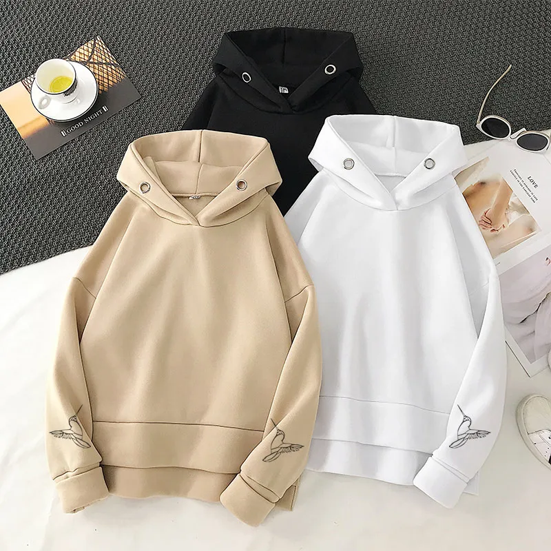 Cartoon Animal Printed Women's Sweatshirts Long Sleeve Split Hooded Female Pullovers 2021 Spring Solid Casual Loose Lady Hoodies
Cartoon Animal Printed Women's Sweatshirts Long Sleeve Split Hooded Female Pullovers 2021 Spring Solid Casual Loose Lady Hoodies