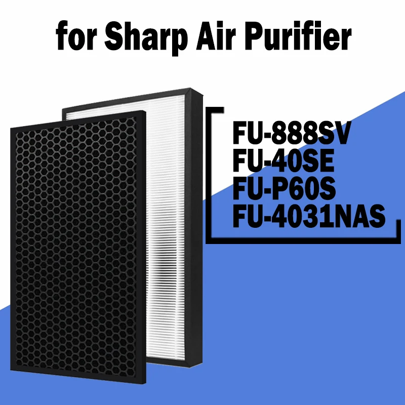 

FZ-60SEF FZ-40SEF H13 True HEPA Activated Carbon Filter Replacement for Sharp Air Purifier FU-888SV FU-60SE FU-60SE-S FU-55SE