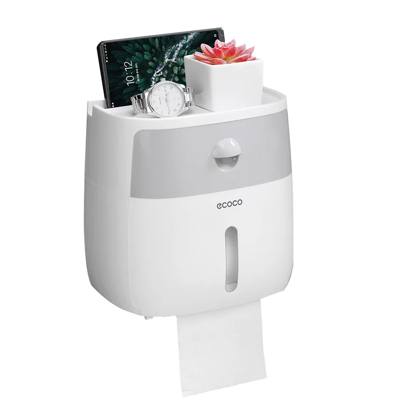 Waterproof wall-mounted toilet paper holder shelf toilet paper tray roll paper tube storage box creative tray bathroom products
Waterproof wall-mounted toilet paper holder shelf toilet paper tray roll paper tube storage box creative tray bathroom products