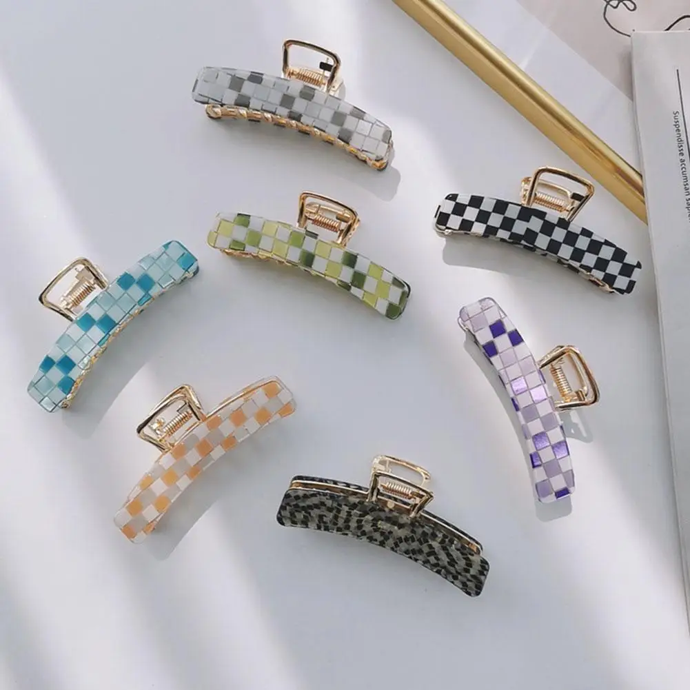 Women Fashion Barrettes Plaid Hair Claws Hair Accessories Hairclips Hairpins Ladies Hairgrip Headwear Girls Ornaments Crab Bands
Women Fashion Barrettes Plaid Hair Claws Hair Accessories Hairclips Hairpins Ladies Hairgrip Headwear Girls Ornaments Crab Bands