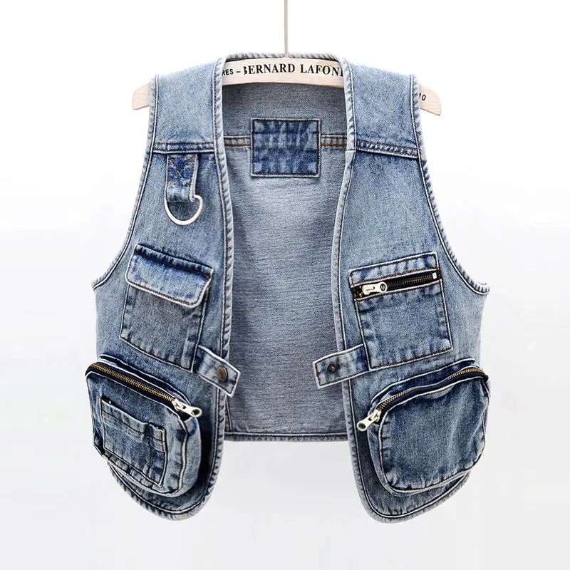 2021 Fashion Denim Vest Coat Female Korean Spring Autumn Sleeveless Tops Short Jacket Women 5XL Jean Waistcoat Z503
2021 Fashion Denim Vest Coat Female Korean Spring Autumn Sleeveless Tops Short Jacket Women 5XL Jean Waistcoat Z503