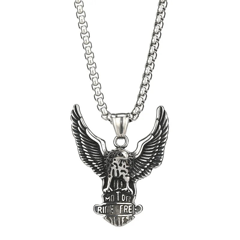 Trendy Men's Necklace Personality Temperament Eagle Wing Hip Hop Pendant Titanium Steel Sweater Chain
Trendy Men's Necklace Personality Temperament Eagle Wing Hip Hop Pendant Titanium Steel Sweater Chain