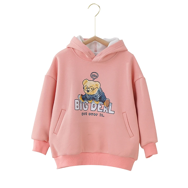 Winter Plus Velvet Hoodies for Girls Cute Bear Pattern Tops Children Fall Sportswear Kids Children Girl Pink Color Sweatshirts
Winter Plus Velvet Hoodies for Girls Cute Bear Pattern Tops Children Fall Sportswear Kids Children Girl Pink Color Sweatshirts