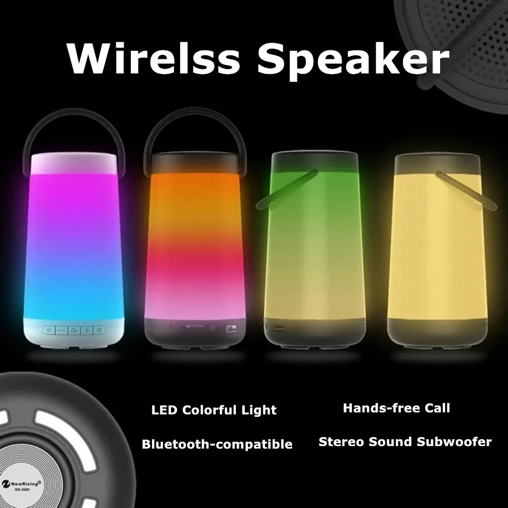 Wireless Speaker LED Colorful Light Stereo Sound Subwoofer Hands-free Call Bluetooth-compatible Speaker Night Light Bedside Lamp
Wireless Speaker LED Colorful Light Stereo Sound Subwoofer Hands-free Call Bluetooth-compatible Speaker Night Light Bedside Lamp