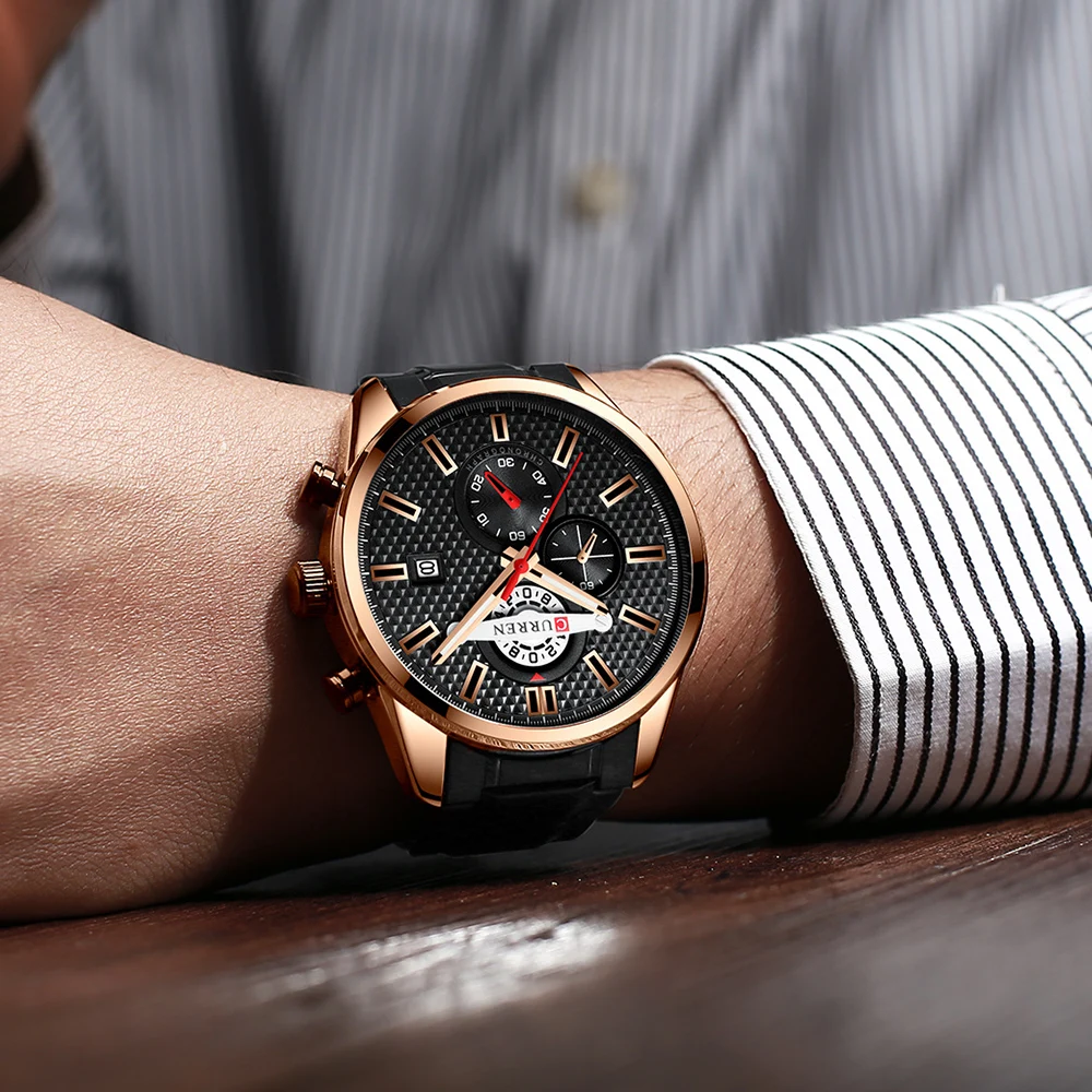 Luxury Brand CURREN Fashion Sports Mens Chronograph Wristwatch Stainless steel Quartz Men's Watch Male Clock Relogio Masculino
Luxury Brand CURREN Fashion Sports Mens Chronograph Wristwatch Stainless steel Quartz Men's Watch Male Clock Relogio Masculino