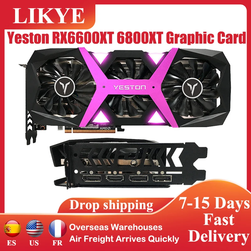 Yeston RX 6800 XT RX6600XT Graphic Card 8/16G GDDR6 128/256Bit GPU Desktop PC Graphics Cards Gaming RX6800XT RX6700XT Video Card
Yeston RX 6800 XT RX6600XT Graphic Card 8/16G GDDR6 128/256Bit GPU Desktop PC Graphics Cards Gaming RX6800XT RX6700XT Video Card
