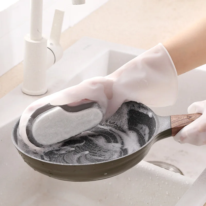 Multifunctional Dishwashing Gloves Replaceable Brush Bowl Scouring Pad Kitchen Durable Magic Rubber Household Cleaning Gloves
Multifunctional Dishwashing Gloves Replaceable Brush Bowl Scouring Pad Kitchen Durable Magic Rubber Household Cleaning Gloves