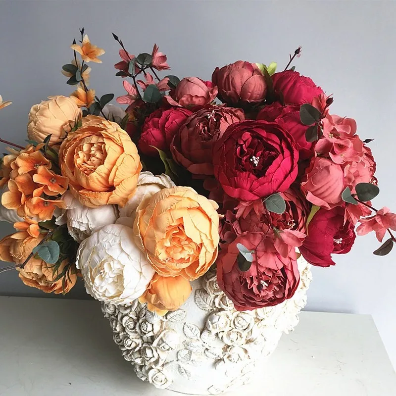 Simulation 13 Heads Autumn Peony Silk Flower Large Bunch Wedding Bouquet Flower Arrangement Home Decore Fake Peonies Wreath
Simulation 13 Heads Autumn Peony Silk Flower Large Bunch Wedding Bouquet Flower Arrangement Home Decore Fake Peonies Wreath