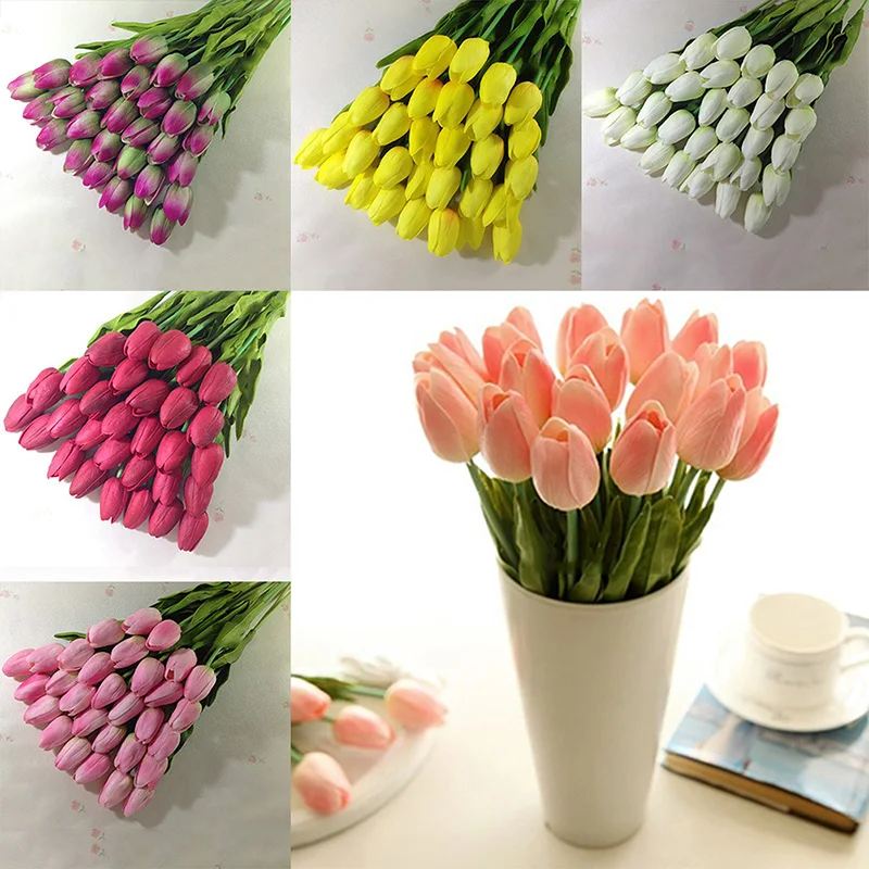 PU Mini Artificial Tulip Fake Flower Real Touch Wedding Flower Bouquet for Home Party Decoration Pack of 10
PU Mini Artificial Tulip Fake Flower Real Touch Wedding Flower Bouquet for Home Party Decoration Pack of 10