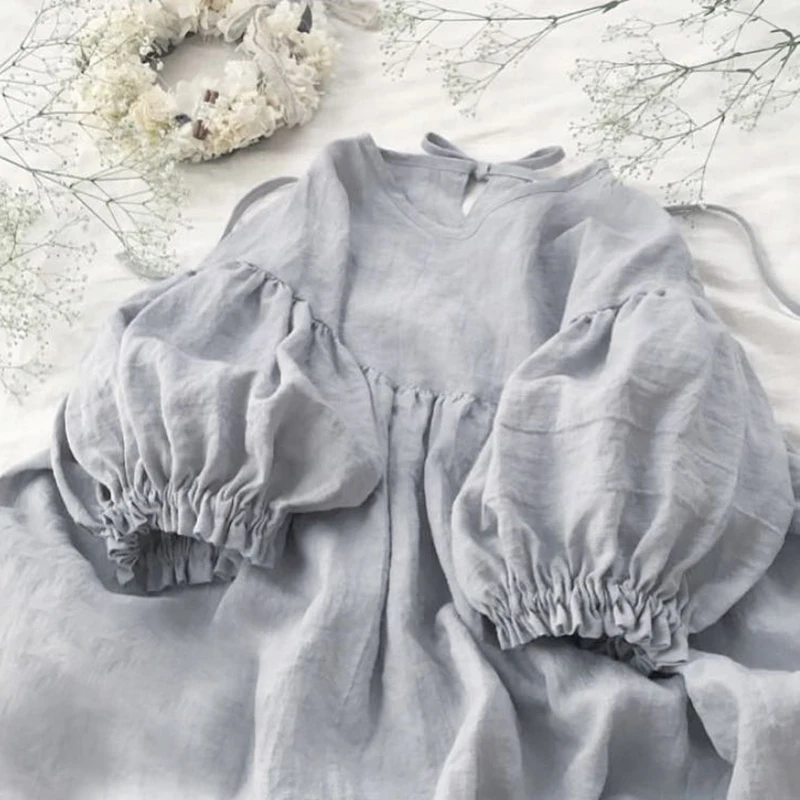 Pre-sale! Summer Women's New Style Japanese Cotton Fabric 5-point Sleeves Puff Sleeves Pastoral Small Fresh Fat MM Loose Dress
Pre-sale! Summer Women's New Style Japanese Cotton Fabric 5-point Sleeves Puff Sleeves Pastoral Small Fresh Fat MM Loose Dress