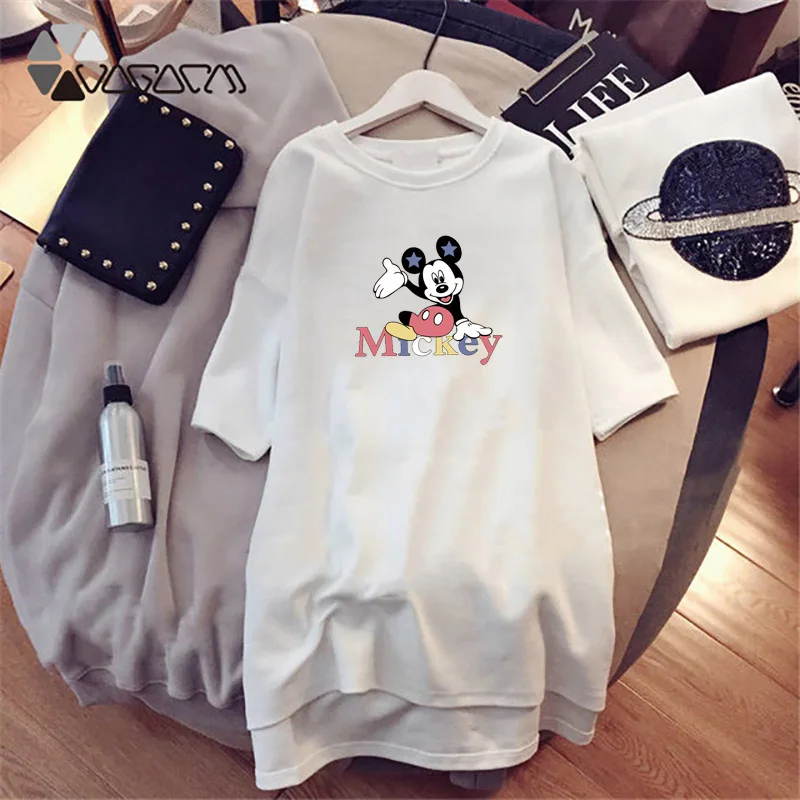 Disney Summer Women Tshirt Dresses Minnie Mickey Cartoon Print Clothes Loose Kawaii Dress Black Female Streetwear
Disney Summer Women Tshirt Dresses Minnie Mickey Cartoon Print Clothes Loose Kawaii Dress Black Female Streetwear