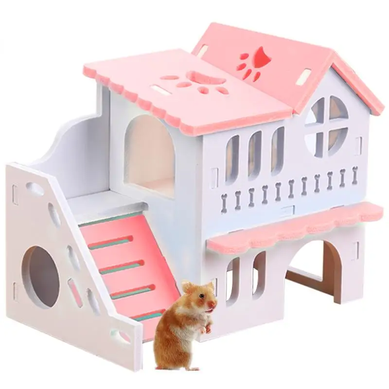 New Hamster House Toy Wooden Double Layer Hamsters Villa With Ladder Small Animal Cage Exercise Toy For Squirrel Guinea Pig Mice
New Hamster House Toy Wooden Double Layer Hamsters Villa With Ladder Small Animal Cage Exercise Toy For Squirrel Guinea Pig Mice