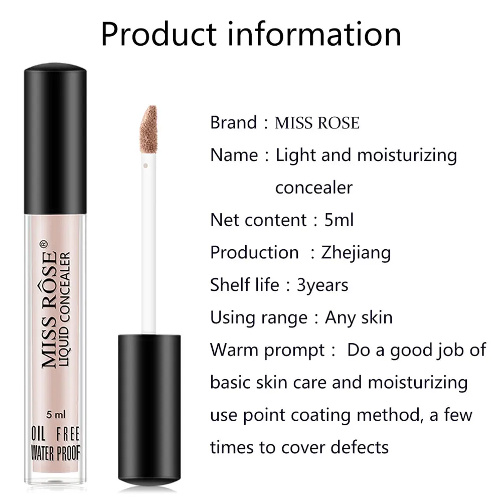 

Miss Rose Makeup Contour Eye Concealer Cream Liquid Waterproof Full Coverage Foundation Corrector Palette Base Hot Sale Make Up