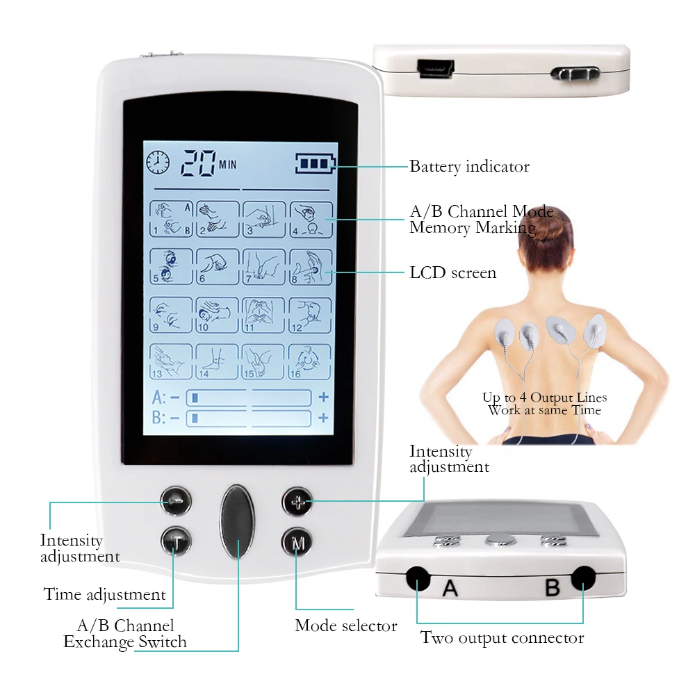 16 Modes Muscle Stimulator Full Body Tens Acupuncture EMS Electric Therapy Massager Meridian Physiotherapy Massager Machine
16 Modes Muscle Stimulator Full Body Tens Acupuncture EMS Electric Therapy Massager Meridian Physiotherapy Massager Machine