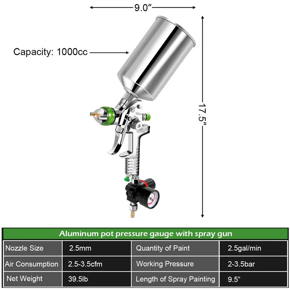 2.5mm Diameter Paint Spraying Tool With Pressure Regulating Valve Automobile Furniture Painting Tools
2.5mm Diameter Paint Spraying Tool With Pressure Regulating Valve Automobile Furniture Painting Tools