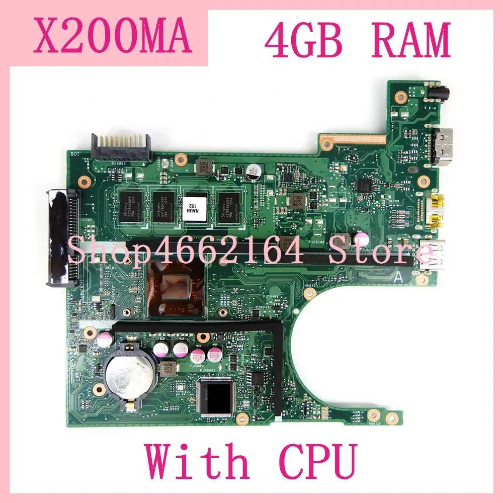 X200MA N3520 /N3530/N3540 CPU 4GB RAM Mainboard For ASUS F200MA F200M X200M X200MA laptop Motherboard 100% Tested Free Shipping
X200MA N3520 /N3530/N3540 CPU 4GB RAM Mainboard For ASUS F200MA F200M X200M X200MA laptop Motherboard 100% Tested Free Shipping