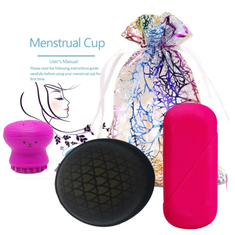 

4pcs/set Reusable Menstrual Disc with Flat-fit Design Extra-Thin Sterilizing Silicone Menstrual Disk period copa for women