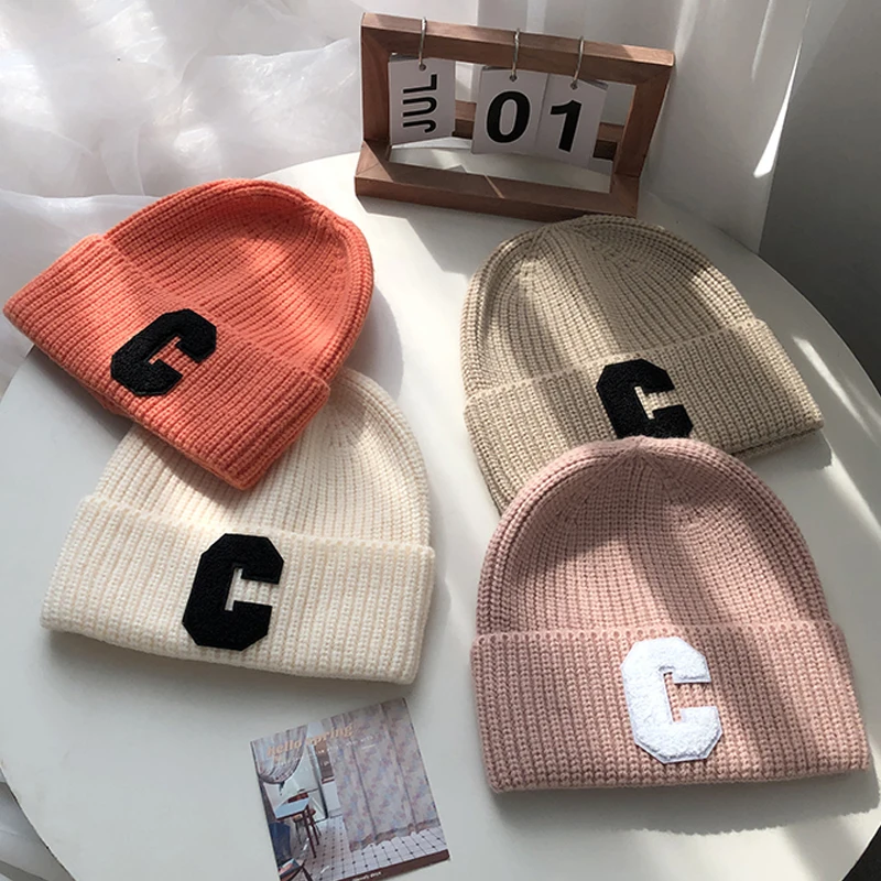 шапка Winter Beanie Hat Women C Letters Knitted Skullies Hats Ladies Thick Warm Female Woolen Cap Outdoor Solid Ski Bonnet Caps
шапка Winter Beanie Hat Women C Letters Knitted Skullies Hats Ladies Thick Warm Female Woolen Cap Outdoor Solid Ski Bonnet Caps