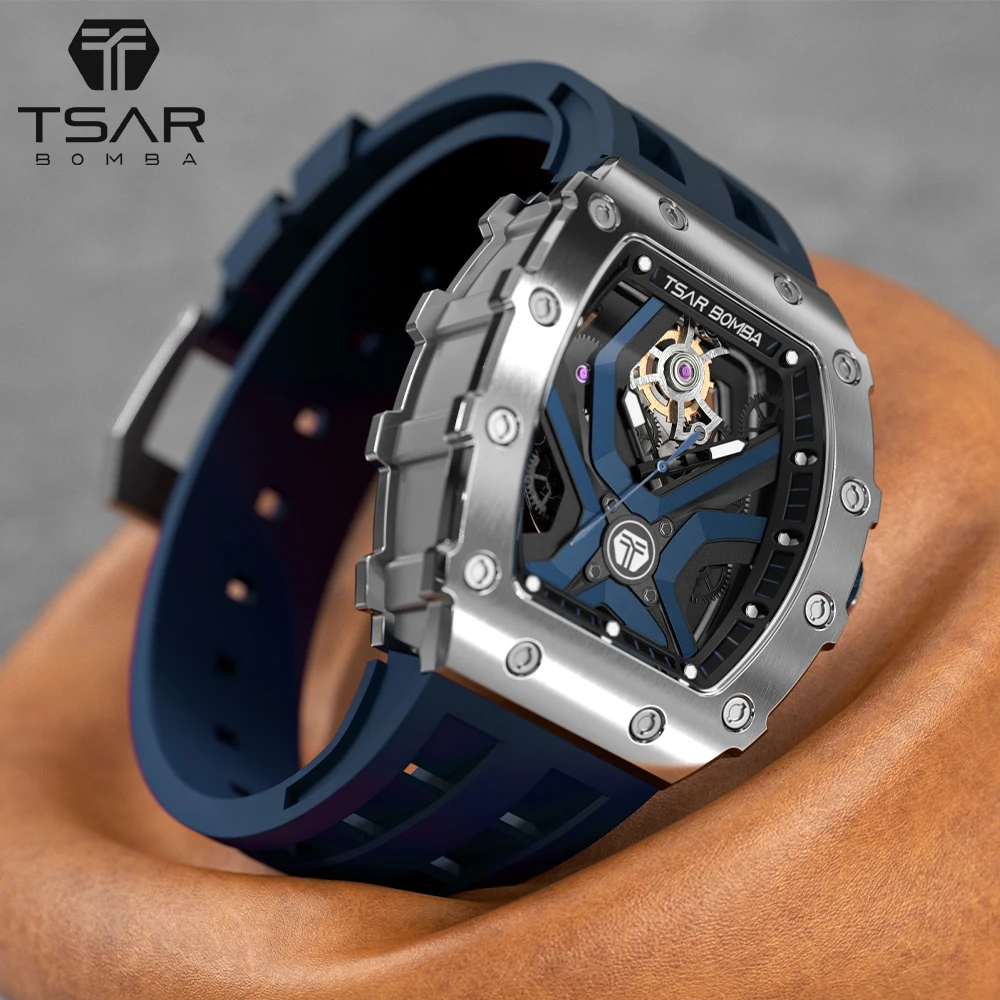 

Мужские часы TSAR BOMBA роскошного бренда 2021 новинка механические Автоматические наручные часы TMI NH05 часы водонепроницаемые мужские