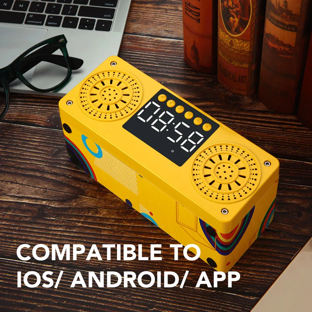Portable Wireless Bluetooth Speakers LED Display Dual Alarm Clock Dual Units FM Radio USB Port Bass Speaker Support TF AUX
Portable Wireless Bluetooth Speakers LED Display Dual Alarm Clock Dual Units FM Radio USB Port Bass Speaker Support TF AUX