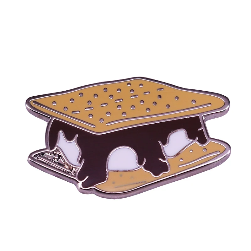 Marshmallow шоколадные сендвич-печенье badge S'mores Грэм крекер вкусный десерт аксессуар