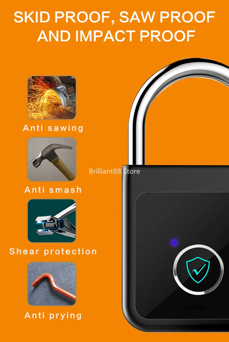 USB charging door lock, smart fingerprint padlock, Bluetooth, quick unlock, self-developed chip
USB charging door lock, smart fingerprint padlock, Bluetooth, quick unlock, self-developed chip