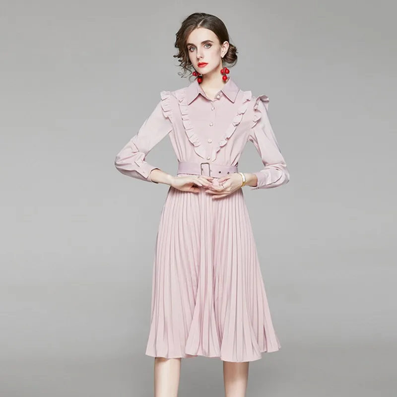 Женское Повседневное платье с оборками, однотонное ТРАПЕЦИЕВИДНОЕ ПЛАТЬЕ с отложным воротником и длинным рукавом, весна-лето
Женское Повседневное платье с оборками, однотонное ТРАПЕЦИЕВИДНОЕ ПЛАТЬЕ с отложным воротником и длинным рукавом, весна-лето