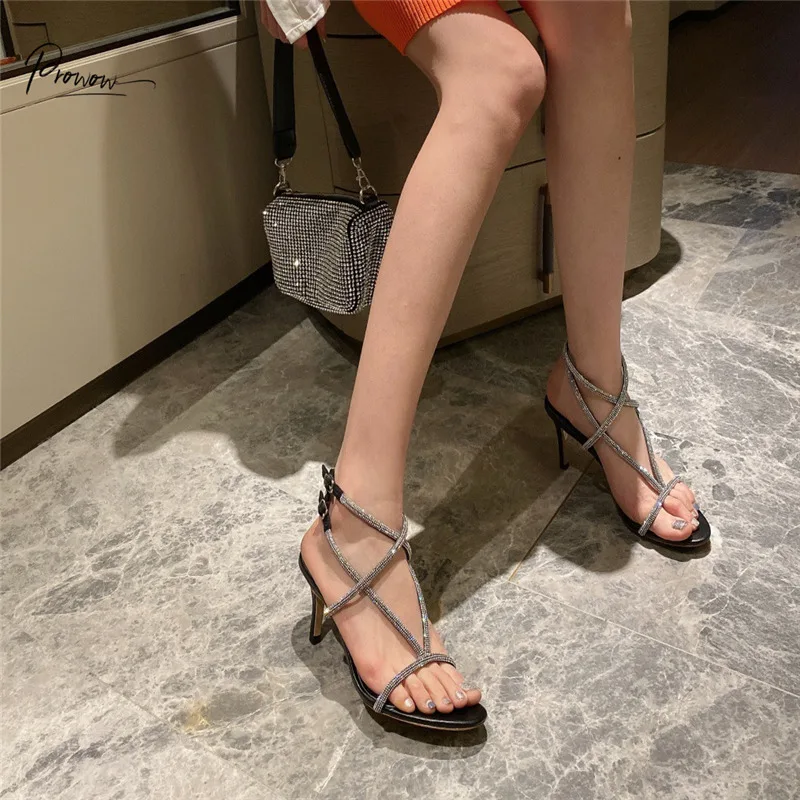 Prowow New Fashion Genuine Leather Women Summer Sandals Open Toe Crystal Buckle Strap Thin High Heel Ladies Sandals Shoes Woman
Prowow New Fashion Genuine Leather Women Summer Sandals Open Toe Crystal Buckle Strap Thin High Heel Ladies Sandals Shoes Woman